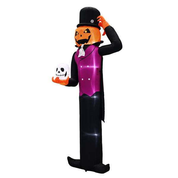 12ft Caped Pumpkin Man, Halloween Inflatable Decoration 12V