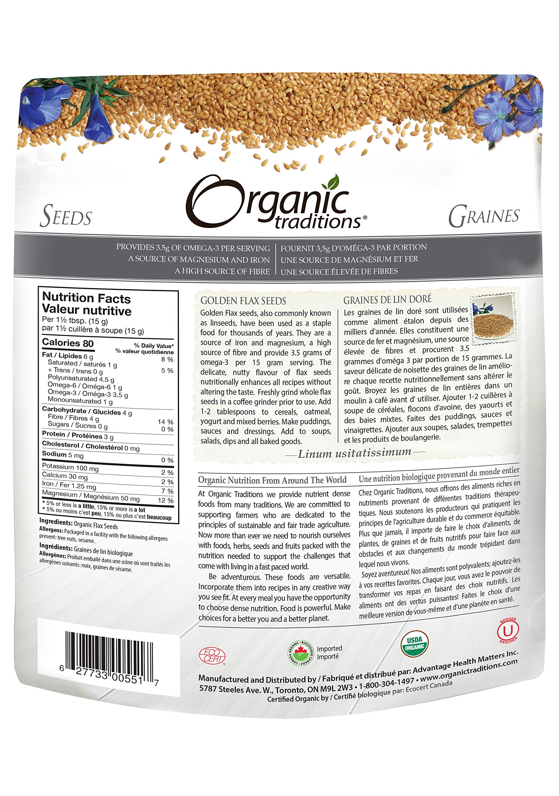 Organic Traditions - Golden Flax Seeds (454g)