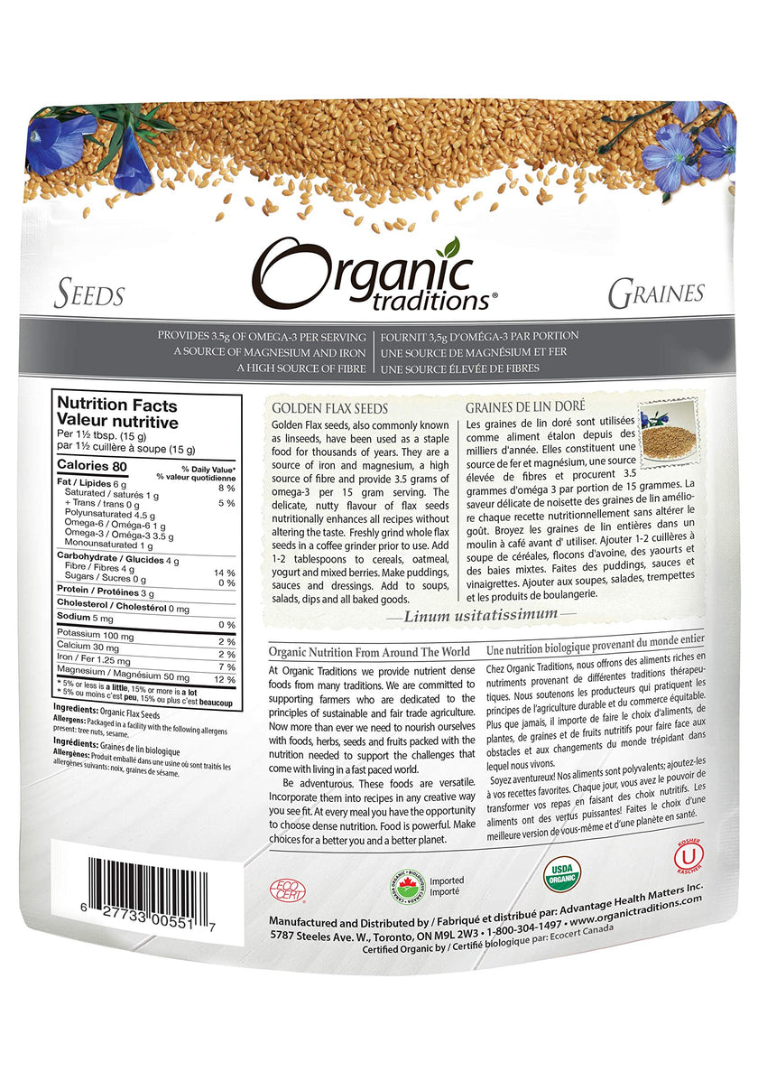 Organic Traditions - Golden Flax Seeds (454g)
