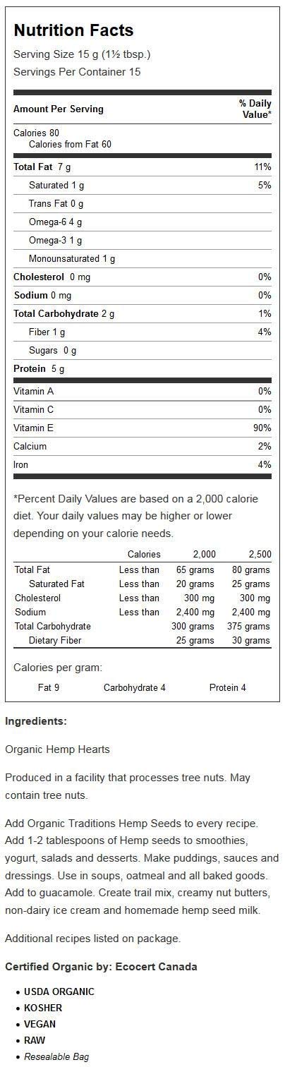 Organic Traditions - Hemp Hearts (227g)