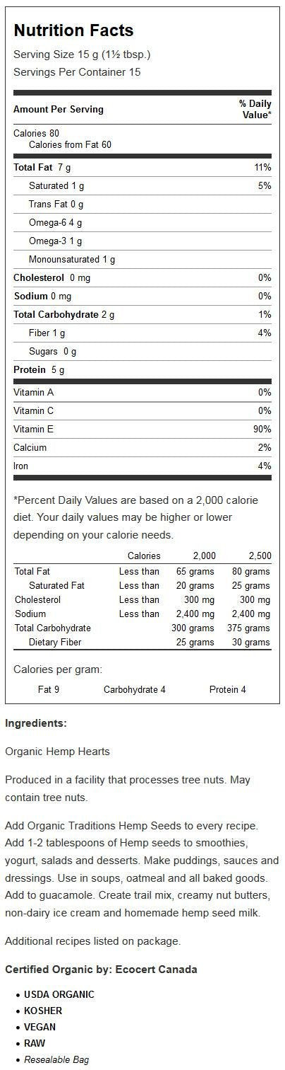 Organic Traditions - Hemp Hearts (227g)