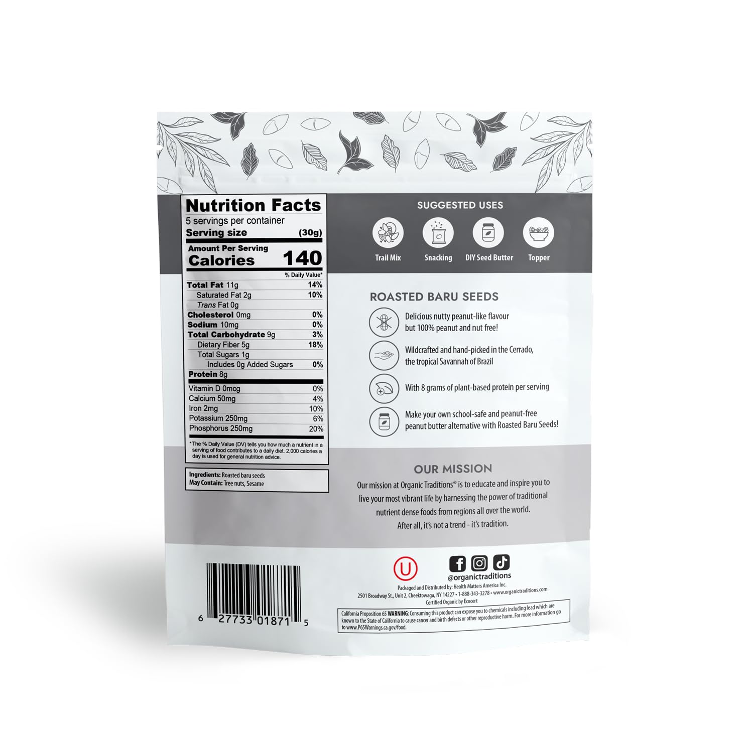 Organic Traditions - Roasted Baru Seeds (150g)