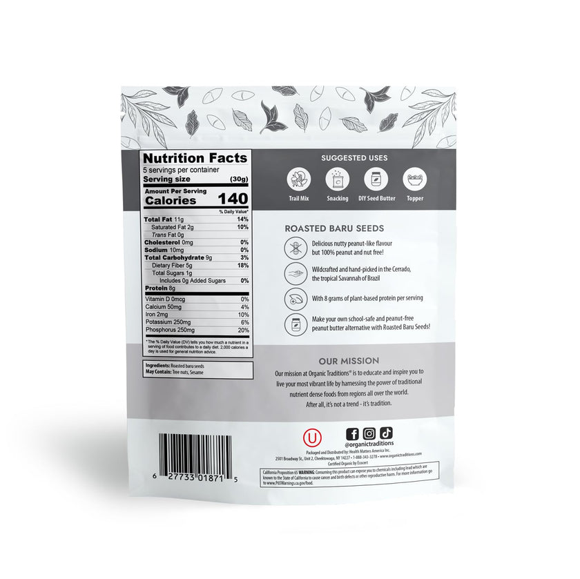 Organic Traditions - Roasted Baru Seeds (150g)