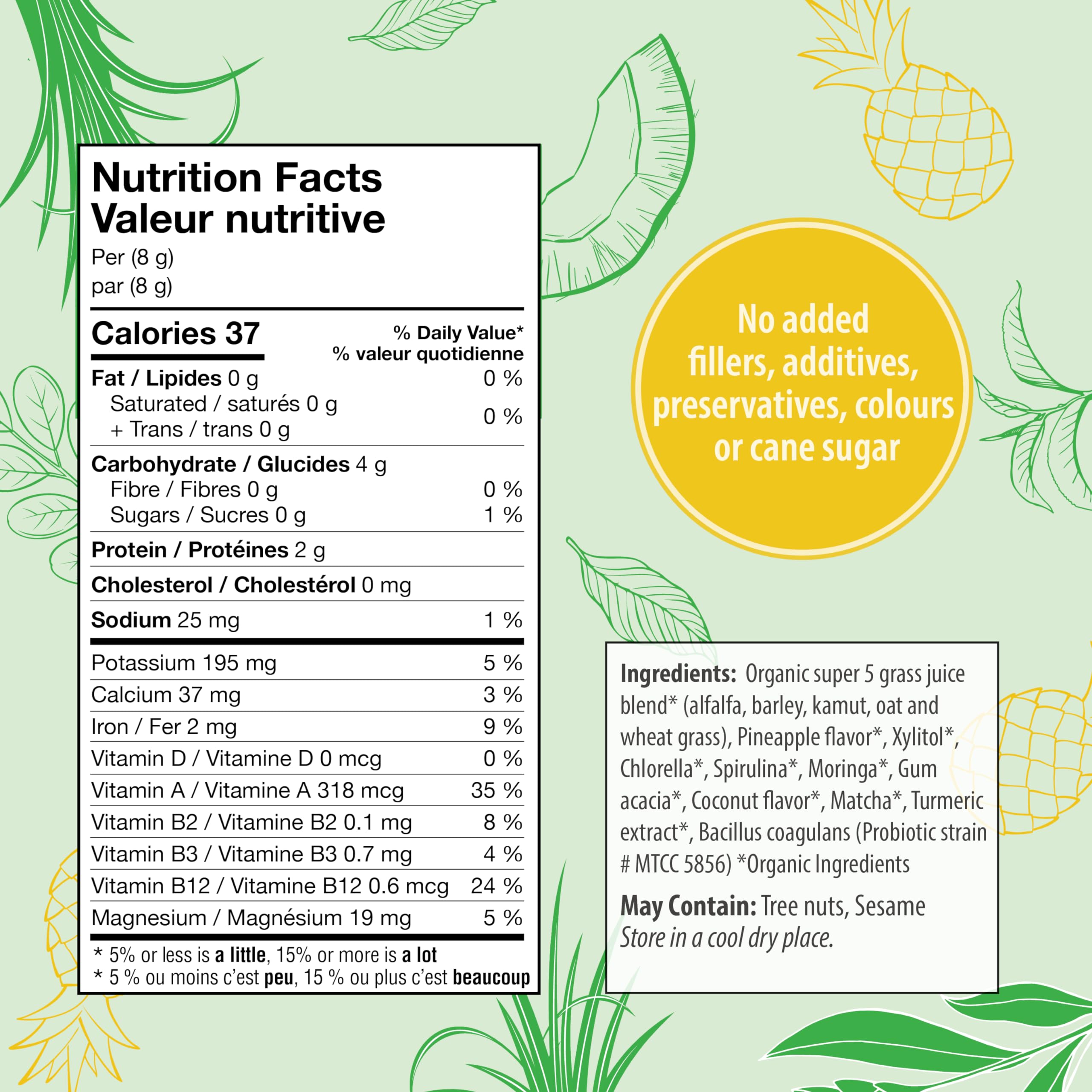 Organic Traditions - Supergreens - Pineapple Coconut (100g)