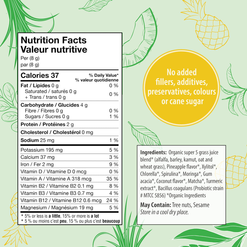 Organic Traditions - Supergreens - Pineapple Coconut (100g)