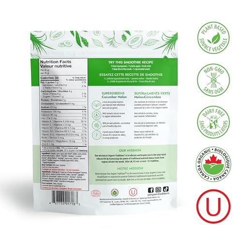 Organic Traditions - Supergreens - Cucumber Melon (100g)