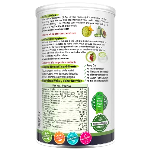 Nia Pure Nature - Organic Moringa Powder (227g)