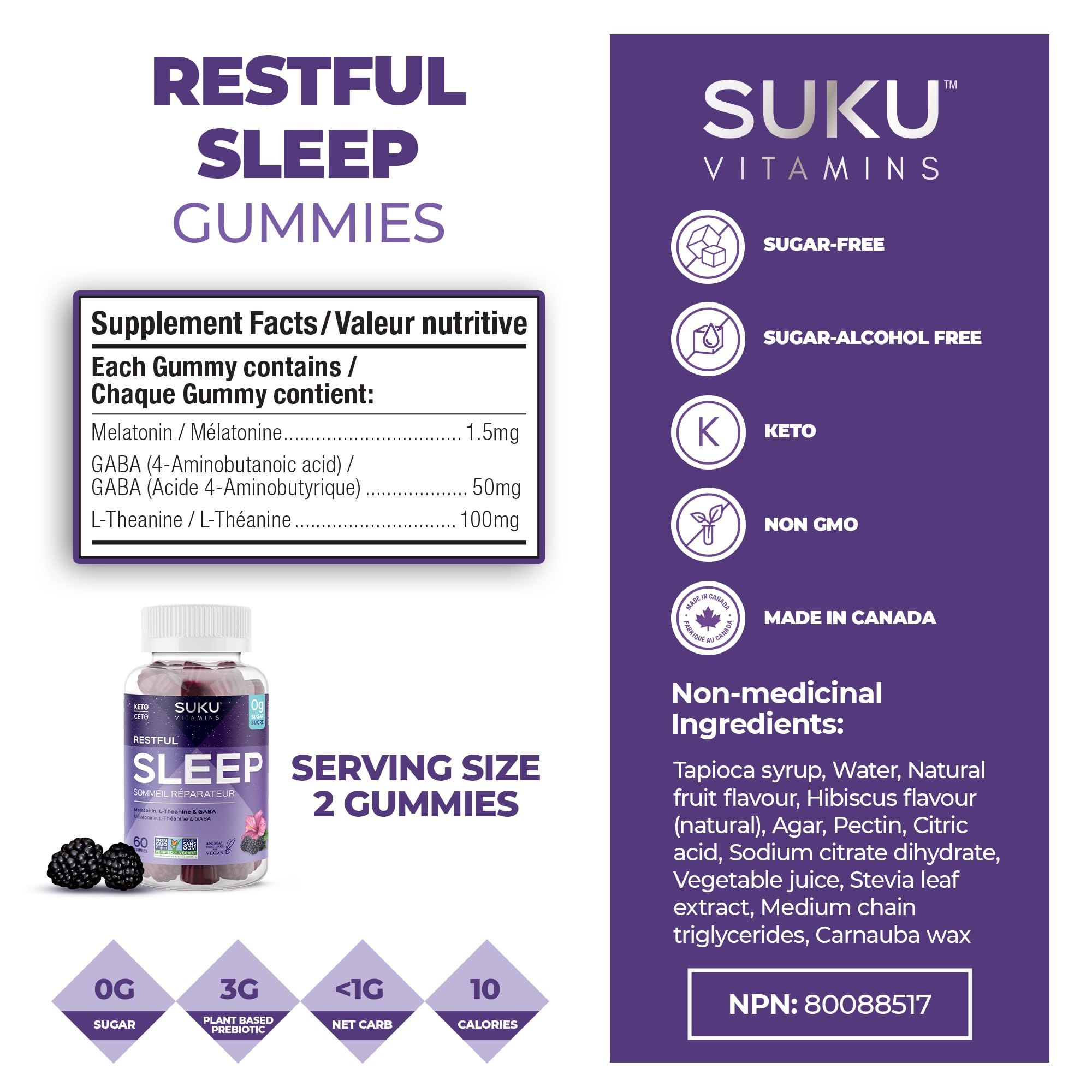 SUKU Vitamins - Restful Sleep (60gmy)