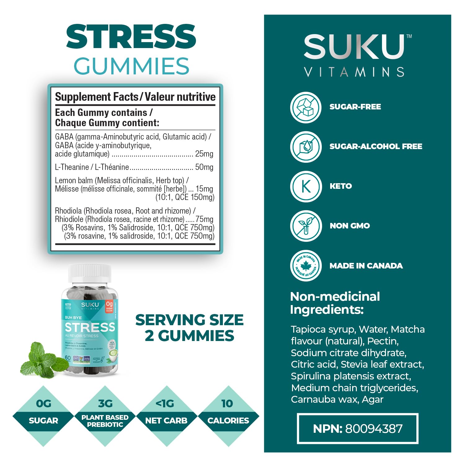 SUKU Vitamins - Buh Bye Stress (60gmy)
