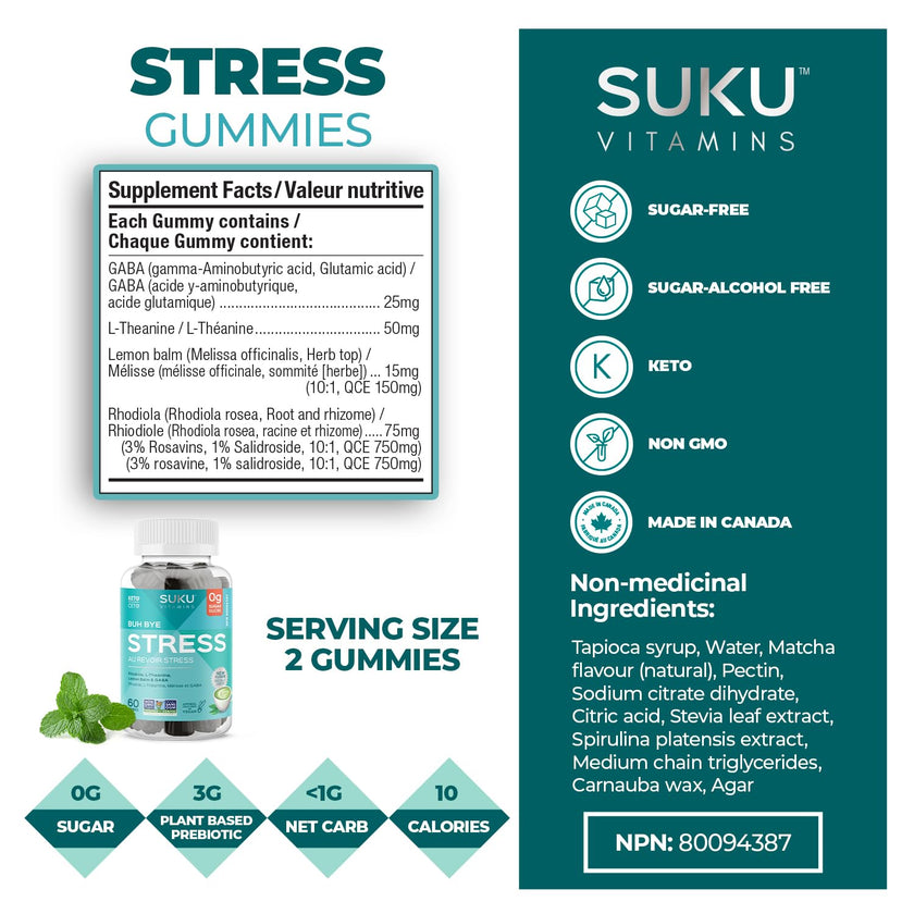 SUKU Vitamins - Buh Bye Stress (60gmy)