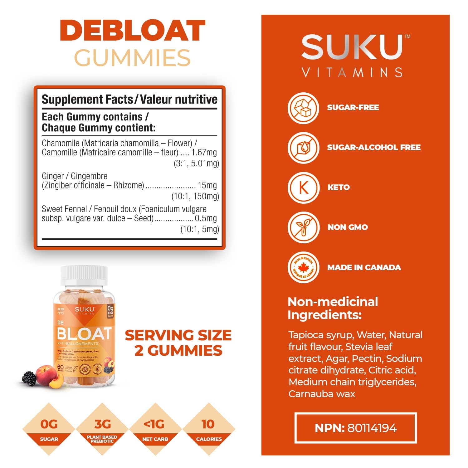 SUKU Vitamins - DeBloat (60gmy)