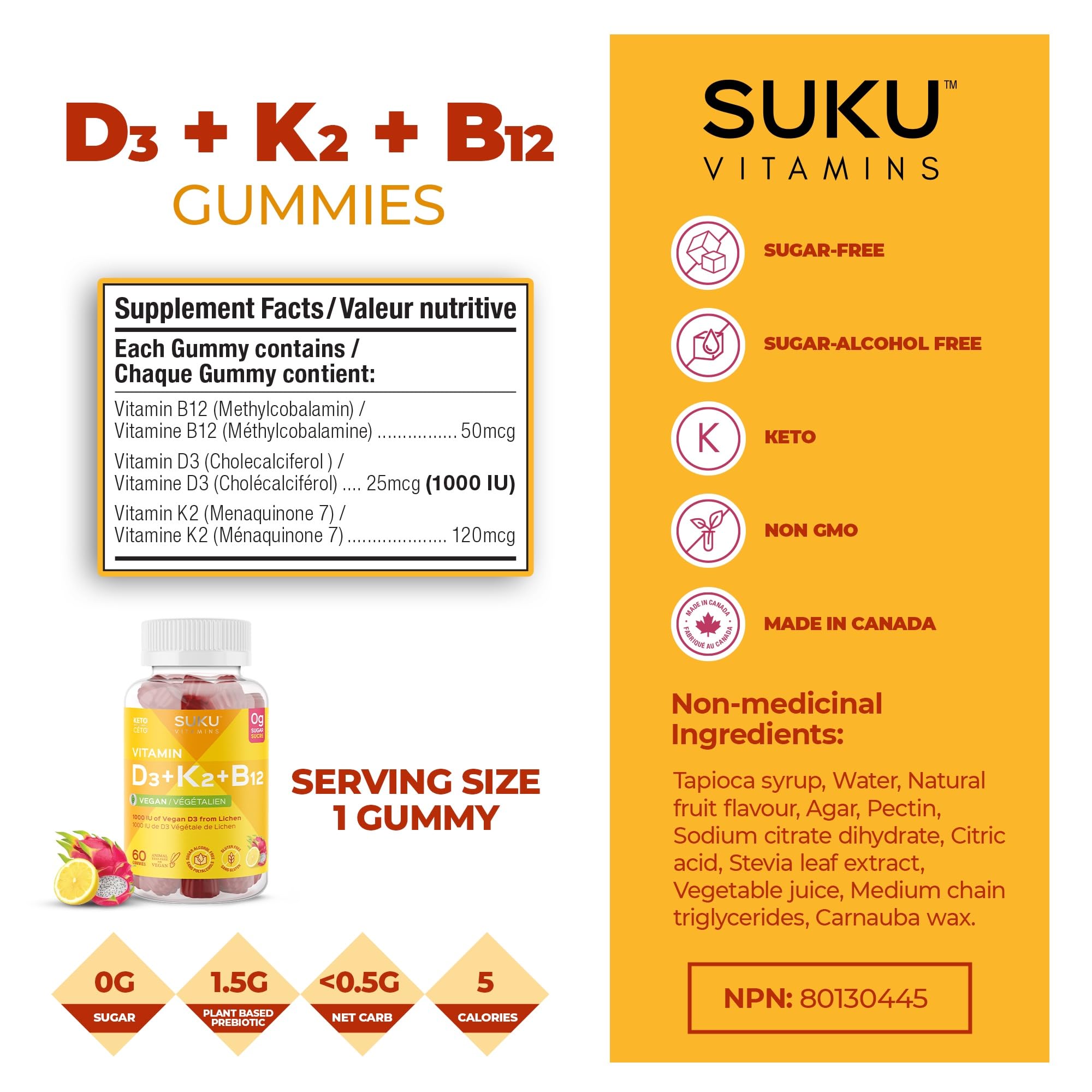 SUKU Vitamins - Vitamin D3 (60gmy)