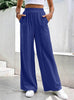Women Middle-waisted Straight-leg Pants Loose Sports Pocket Casual Trousers