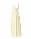 Prairie – Natural Waist Midi Dress With Pockets In Yellow Gingham