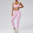 Quick-drying Nude Feel Running Sports Workout Yoga Clothes 2pcs set Long sleeve Crop top and High Waist Pant