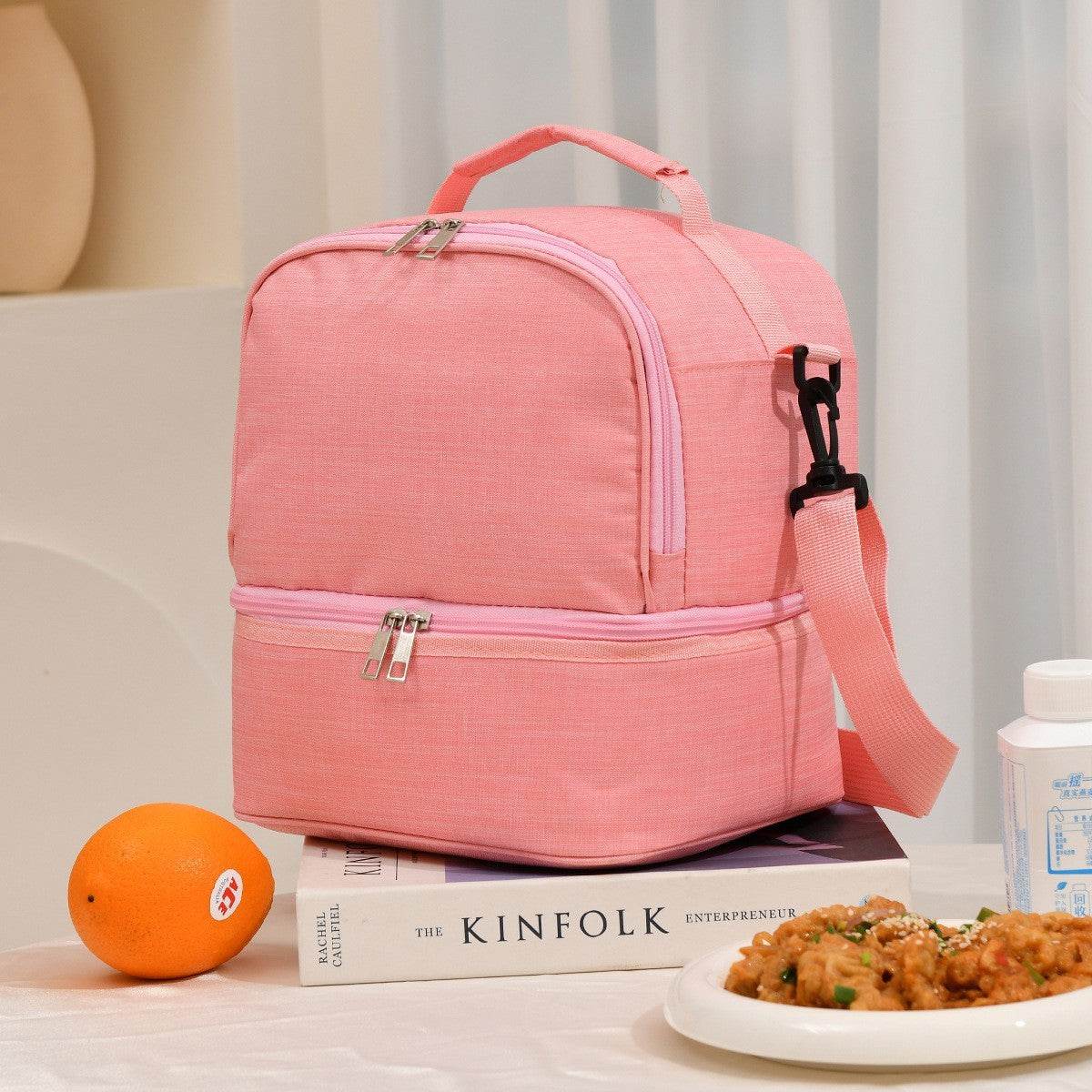 Insulated Oxford Lunch Bag with Shoulder Strap