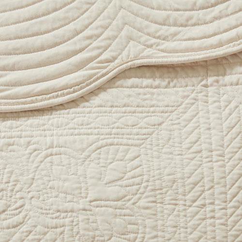 3 Piece Reversible Scalloped Edge Quilt Set Bedding Comforter set