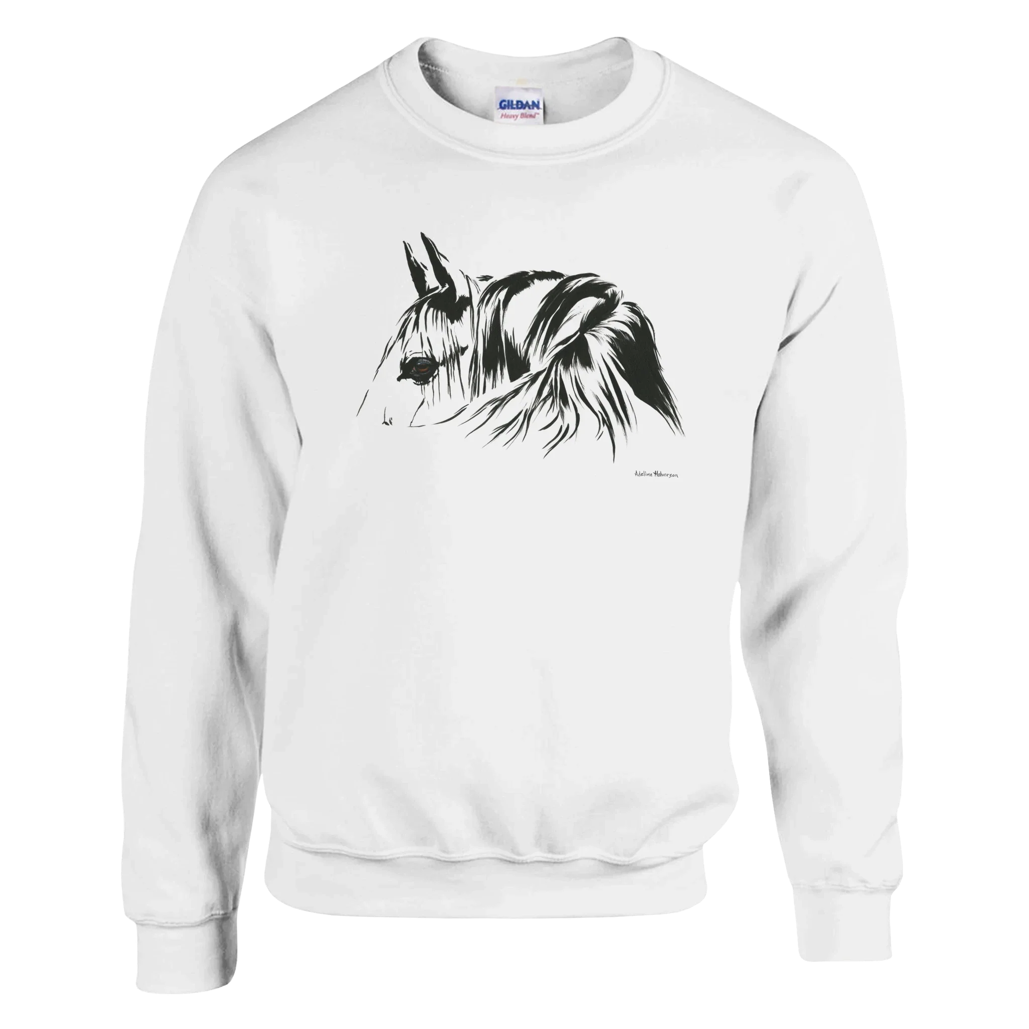 Simplicity Horse Portrait Sweatshirt – Elegant Clean Lined Graphic Apparel