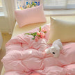 Class A Washed Cotton Four-piece Set Pure Color Duvet Cover Sheets