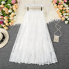Spring Summer Women's Lace  Flowy Midi Skirt