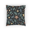 Floral Starleaf Pattern Woven Pillow | Botanical Night Leaves