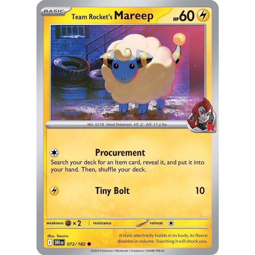 Team Rocket's Mareep (072/182) (DRI)