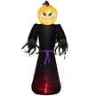 HOMCOM 7 Halloween Inflatable Outdoor Decoration Reaper Ghost Pumpkin, Blow Up LED Yard Decor For Garden, Lawn, Party, Holiday, Waterproo