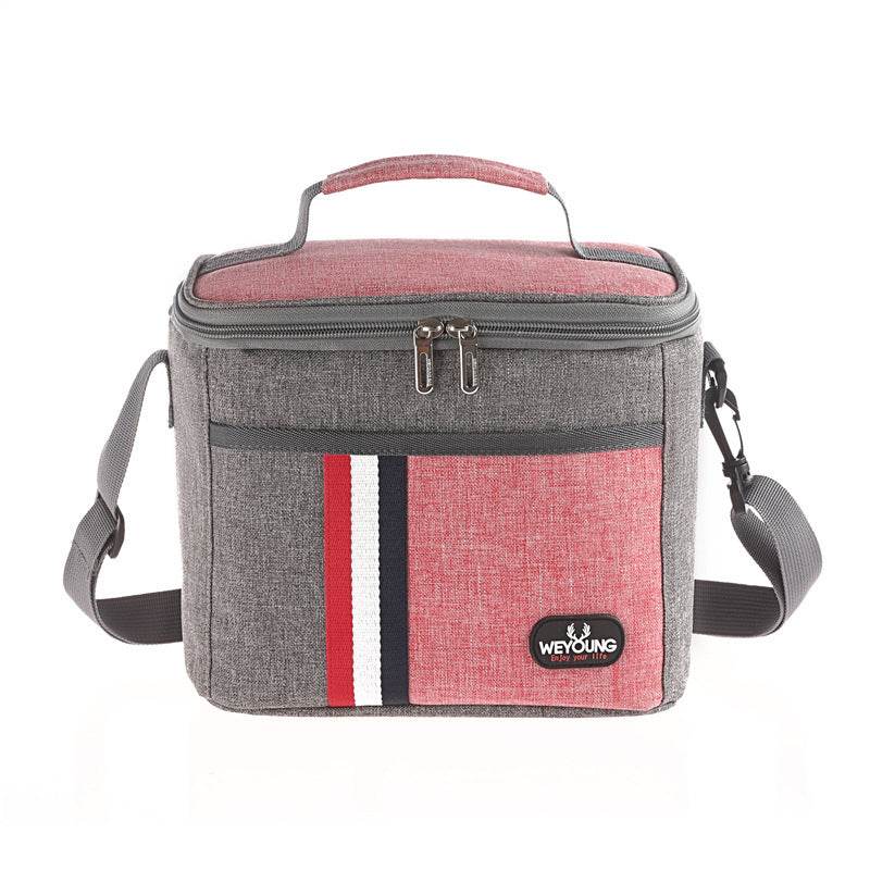 Striped Insulated Lunch Bag – Korean-Style Cloth Tote