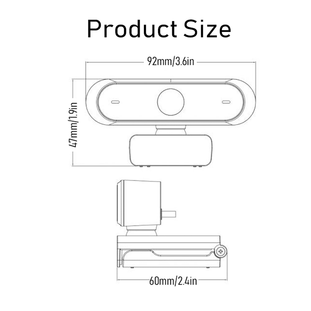 1080P Conference Webcam, 2MP USB Webcam for Video Calls and Meetings