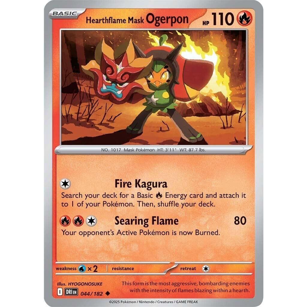Hearthflame Mask Ogerpon (044/182) (DRI)