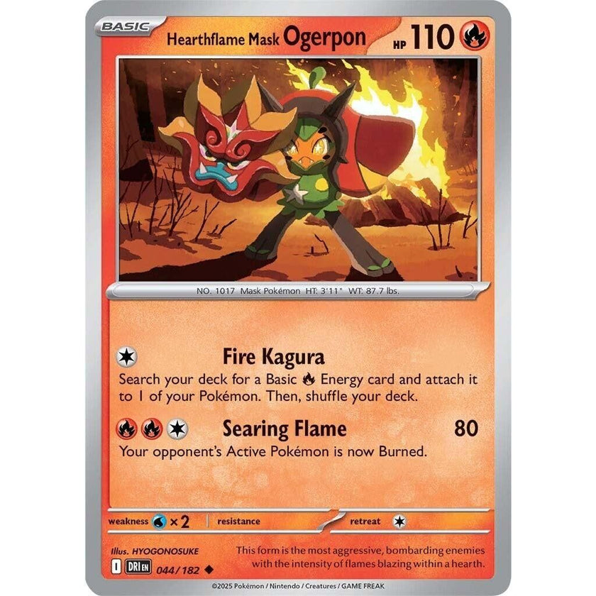 Hearthflame Mask Ogerpon (044/182) (DRI)