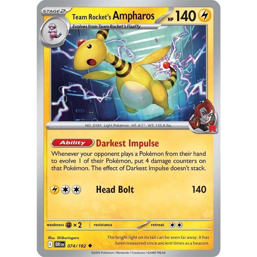 Team Rocket's Ampharos (074/182) (DRI)
