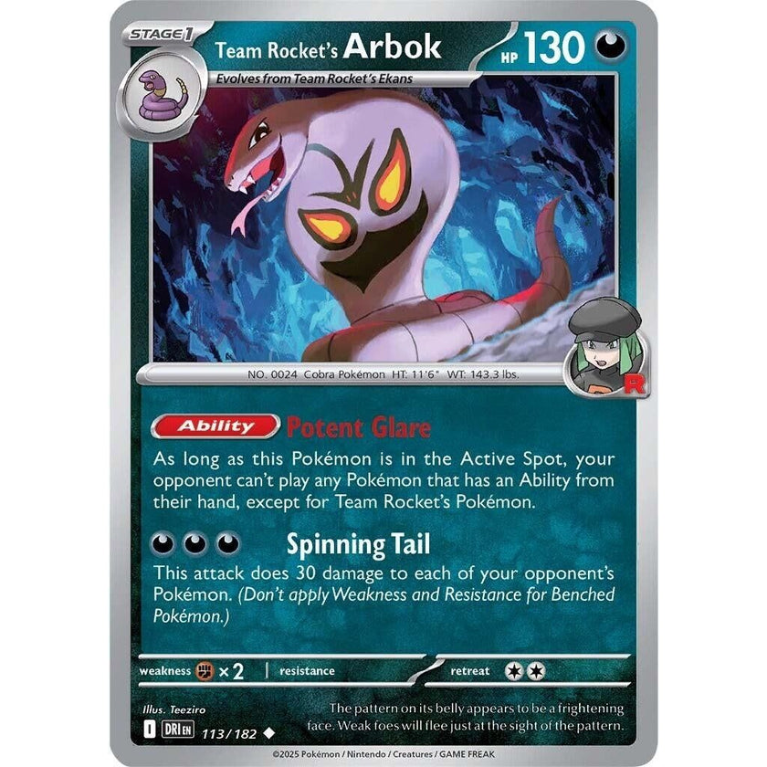 Team Rocket's Arbok (113/182) (DRI)