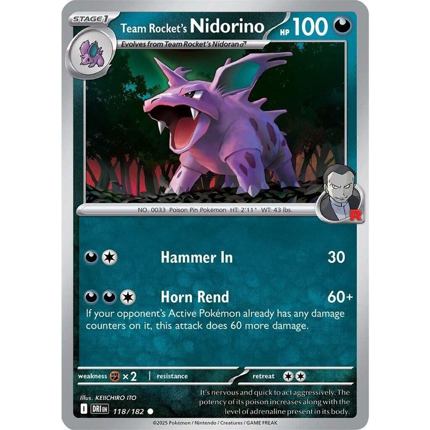 Team Rocket's Nidorino (118/182) (DRI)