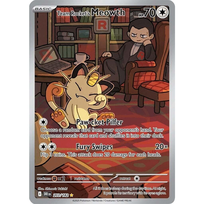 Team Rocket's Meowth (203/182) (DRI)