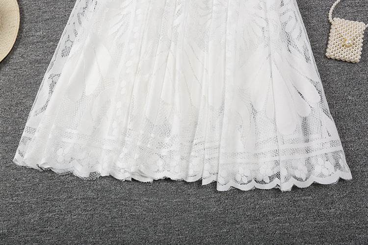 Spring Summer Women's Lace  Flowy Midi Skirt