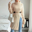 Fashion Split Turtleneck fleece Sweater Tunic Top