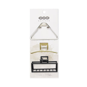 BANDED - Claw Clips - Metal Geometric (3pk)