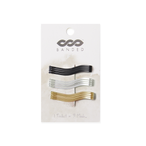 BANDED - Barrettes -Poets Walk Faux Leather (4pk)