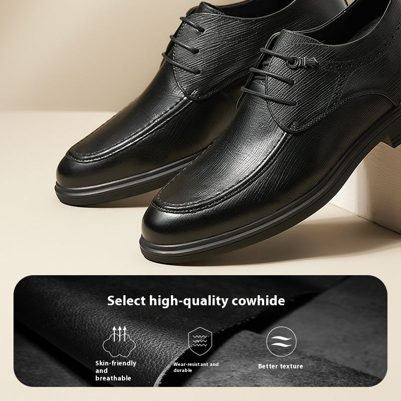 Men's Height-Increasing British Cowhide Leather Dress Shoes – 7cm Elevator | Canada & USA
