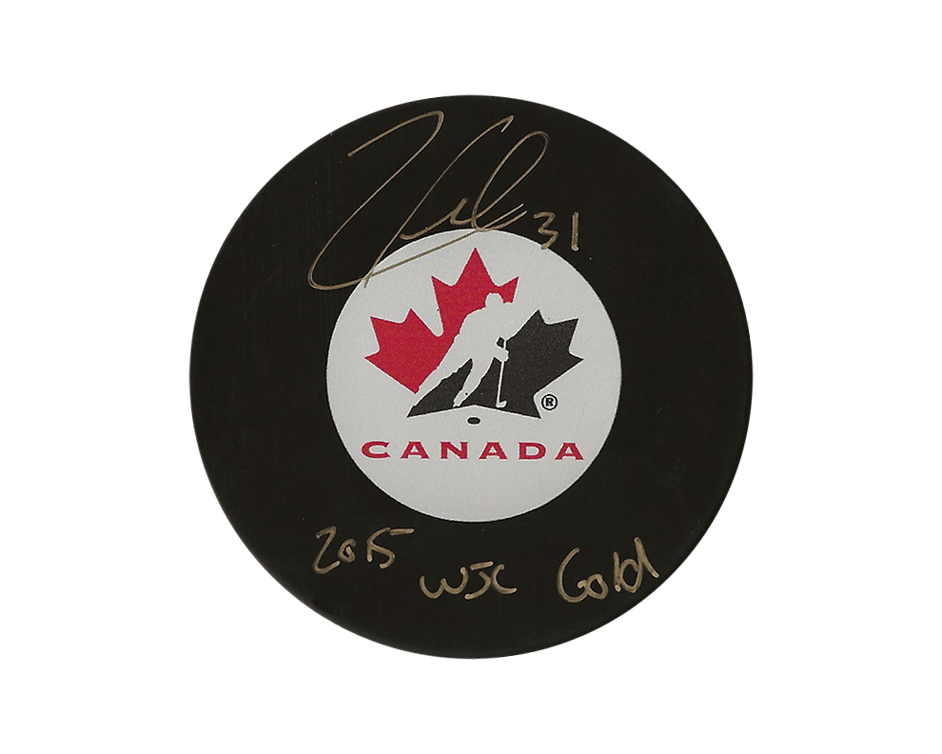 Zach Fucale Autographed Team Canada Autograph Model Puck Inscribed 