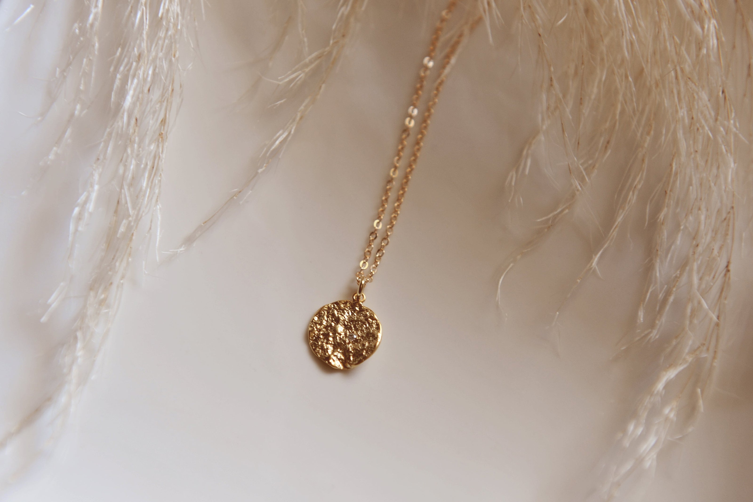 Matte Gold Pendant Necklace
