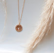 Sun ray opal evil eye necklace