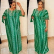 Middle East Striped Loose Robe African Dubai Arabic Satin Hot Drilling Stitching Abaya Buba Dress