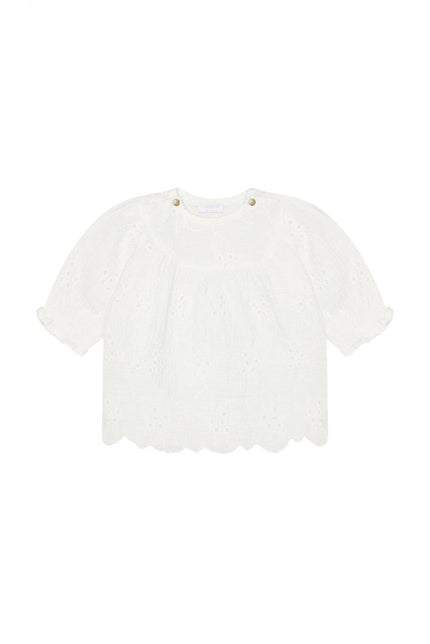 Embroidered Longsleeve Dress | White | Noppies