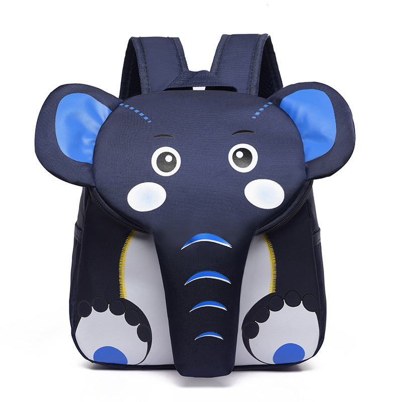 3D Cartoon Elephant Kids Backpack – Cute Oxford School Bag for Children