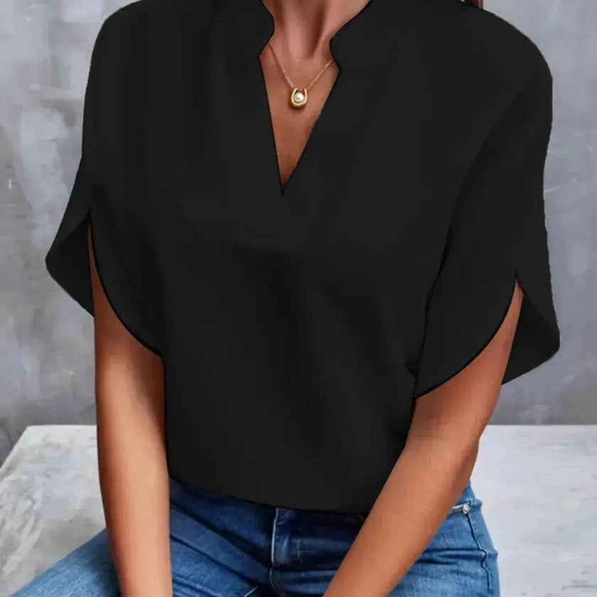 Summer Short-sleeved Chiffon Shirt New V-neck blouse Women's Casual Versatile Clothing Evening Tops for Women