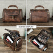 Crazy Horse Leather Travel Toiletry Bag Large Capacity Retro Men’s Dopp Kit