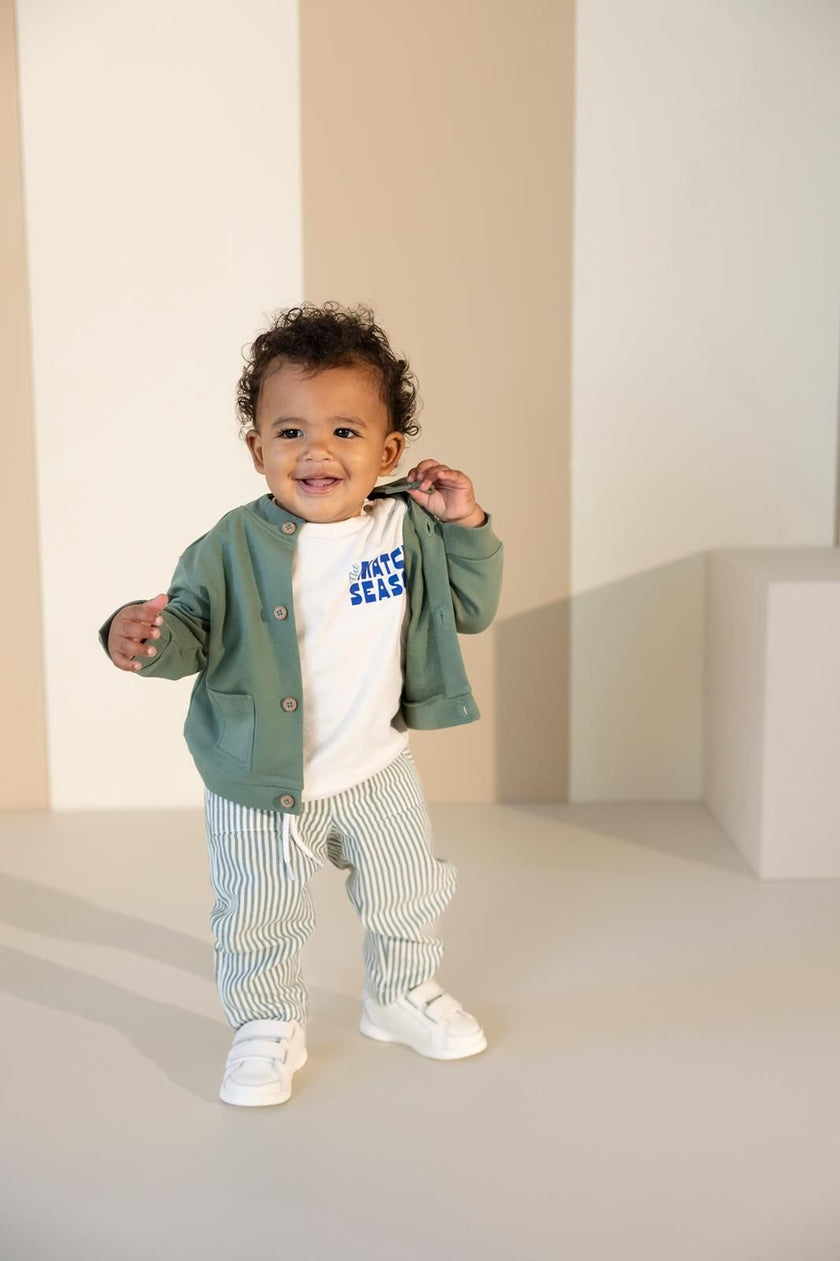 Relaxed Fit Trouser | Green Stripe | Noppies