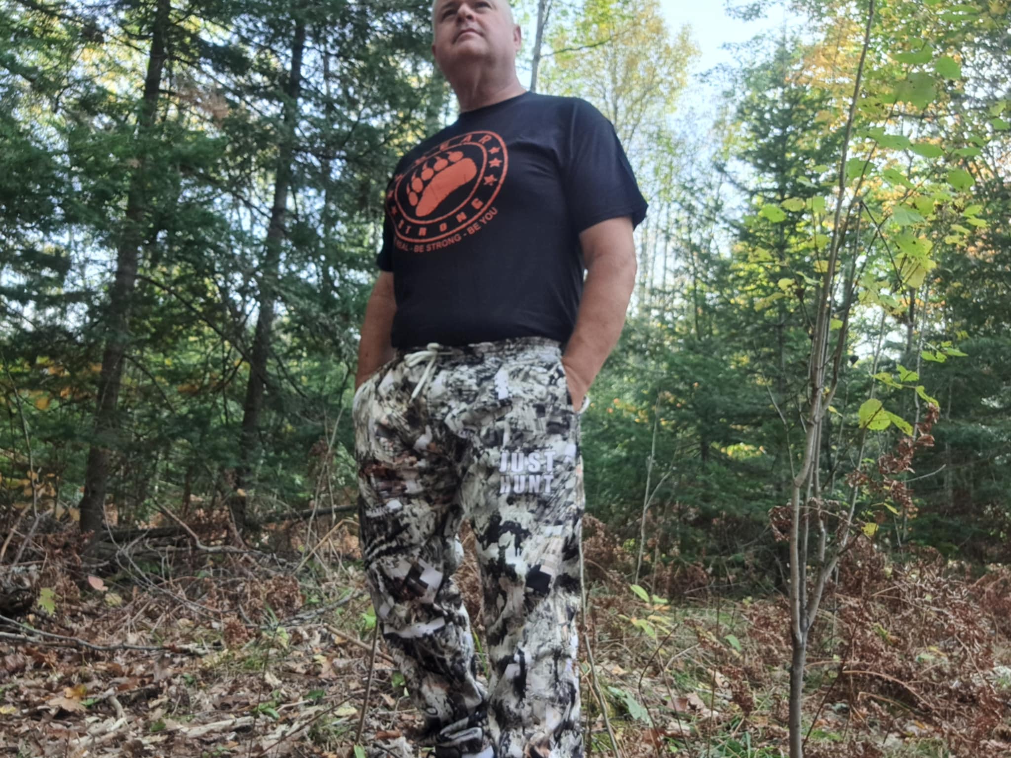 Skyclad Camo Wide-leg joggers